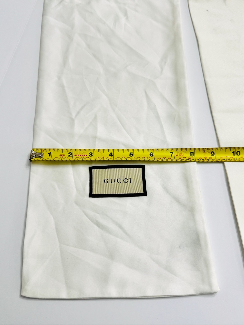 Gucci White Satin Dust Bags Set of 2-Authentic Storage Bag with Drawstring 17x8 - Picture 12 of 12